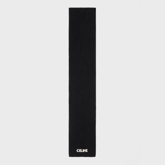 Scarf In Ribbed Wool - | ^CELINE Cheap