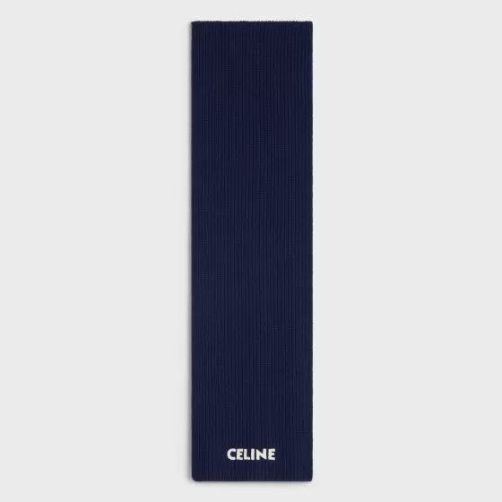 Scarf In Ribbed Wool - | ^CELINE Clearance