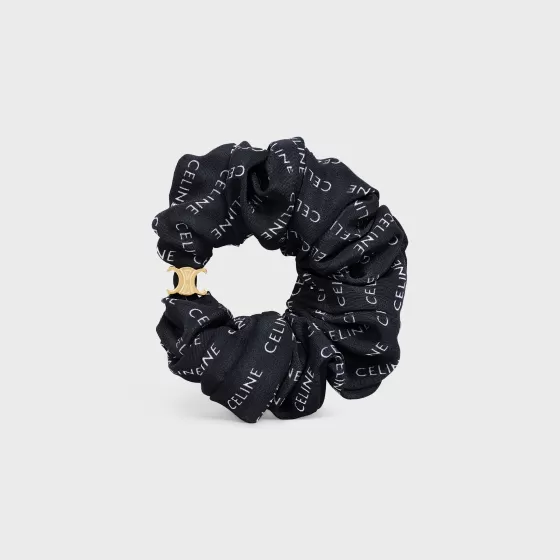 Scrunchy Rayure Bracelet In Brass With Gold Finish And Black Silk - | ^CELINE Cheap