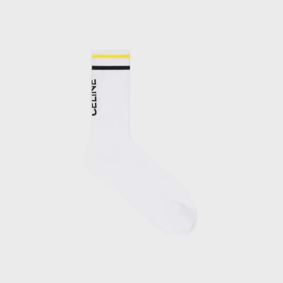 Socks In Striped Cotton - | ^CELINE Fashion