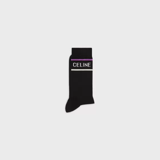 Socks In Striped Cotton - | ^CELINE Shop