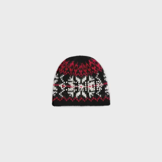 Studs Beanie In Snowflakes Wool - | ^CELINE Store