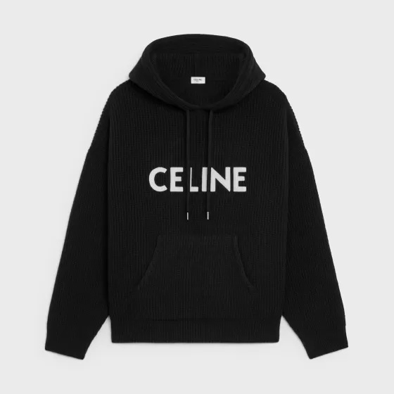 Sweater With Hood In Ribbed Wool - | ^CELINE Cheap