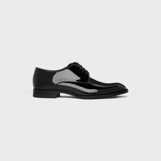 Tuxedo Derby In Patent Calfskin - | ^CELINE Outlet