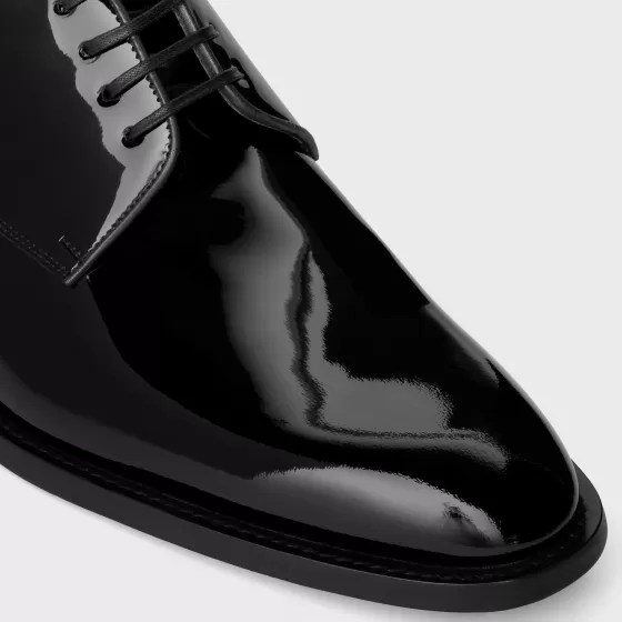 Tuxedo Derby In Patent Calfskin - | ^CELINE Outlet