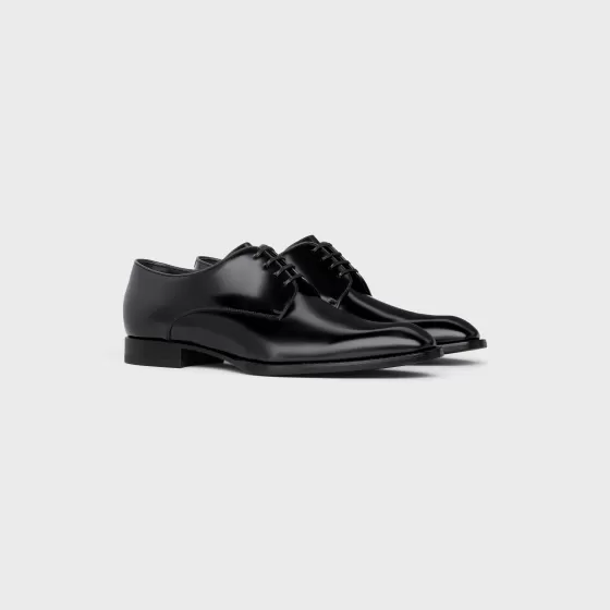 Tuxedo Derby In Polished Bull - | ^CELINE Online