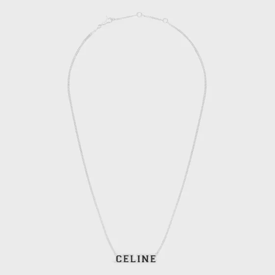 Universite Necklace In Sterling Silver With Rhodium Finish And Enamel - | ^CELINE Online