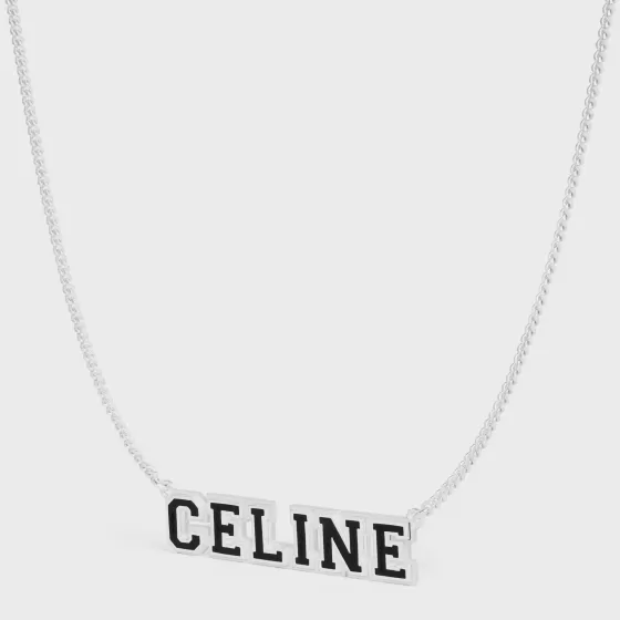 Universite Necklace In Sterling Silver With Rhodium Finish And Enamel - | ^CELINE Online