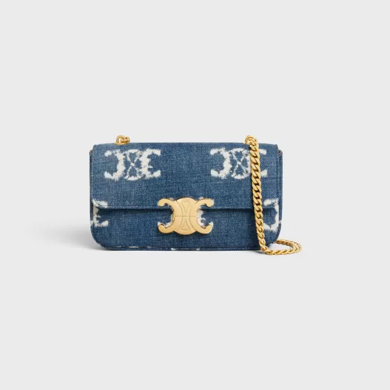 Chain Shoulder Bag Triomphe In Denim With Triomphe - | ^CELINE Online