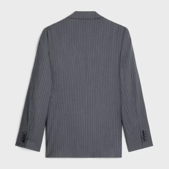 Classic Jacket In Striped Wool - | ^CELINE Outlet