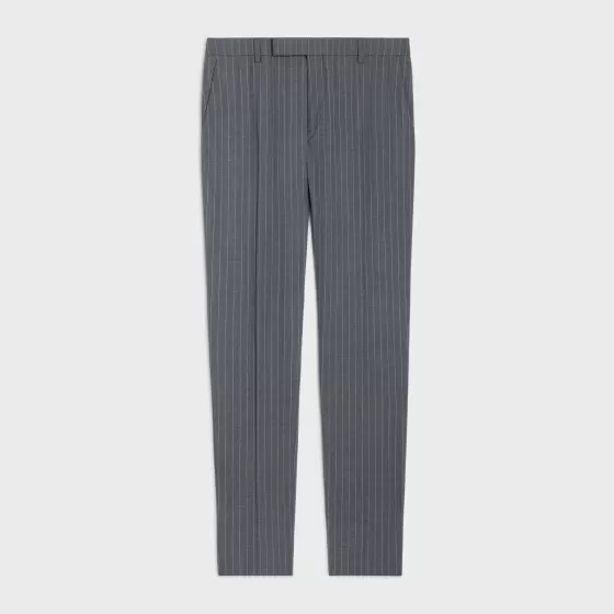 Classic Pants In Striped Wool - | ^CELINE New