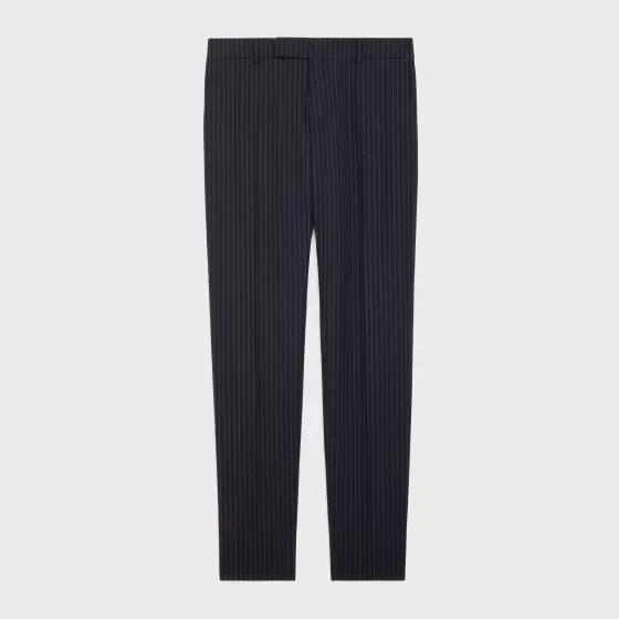 Classic Pants In Striped Wool - | ^CELINE Sale