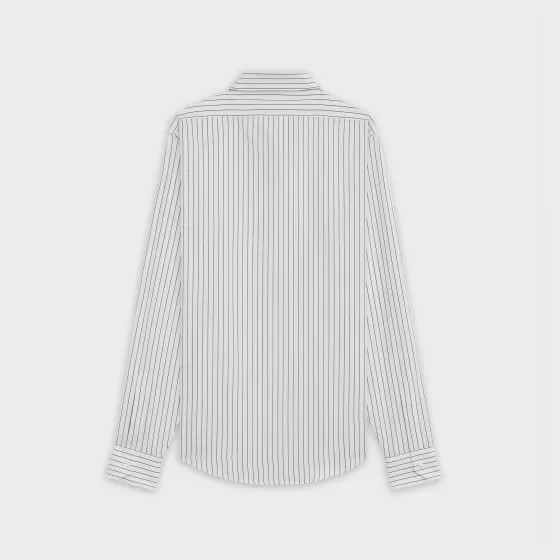 Classic Shirt In Striped Poplin - | ^CELINE New