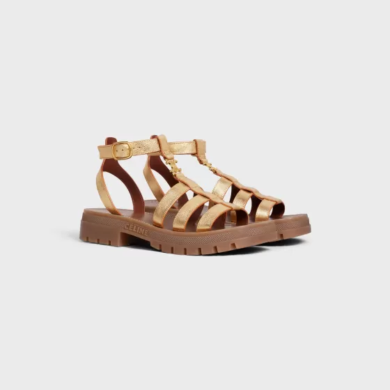 Clea Triomphe Gladiator Chunky Sandal In Metalized Calfskin - | ^CELINE Hot