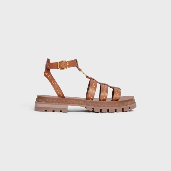 Clea Triomphe Gladiator Chunky Sandal Studded In Calfskin & Vegetal Ning - | ^CELINE Cheap