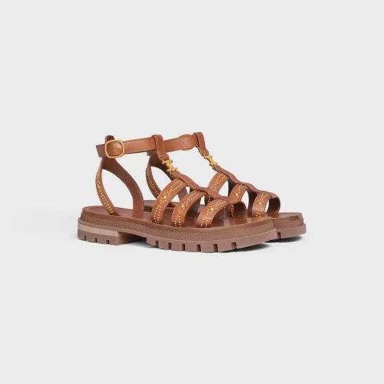 Clea Triomphe Gladiator Chunky Sandal Studded In Calfskin & Vegetal Ning - | ^CELINE Cheap