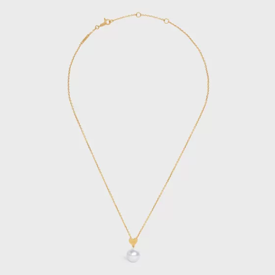 Coeur Necklace In Brass With Gold Finish And Glass Pearl - | ^CELINE Online