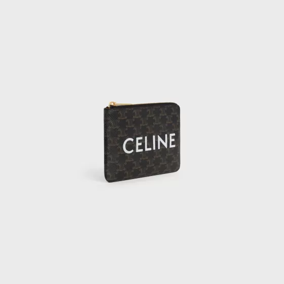 Coin And Card Pouch In Triomphe Canvas - | ^CELINE Outlet