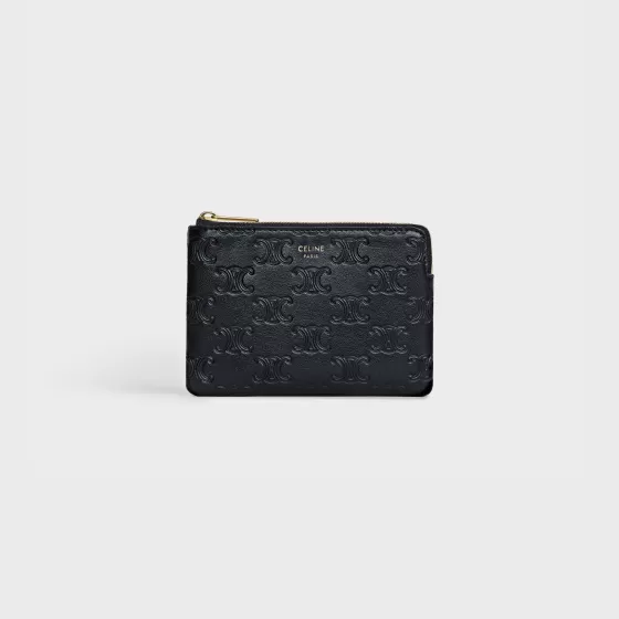 Coin And Card Pouch In Triomphe Embossed Smooth Calfskin - | ^CELINE Cheap