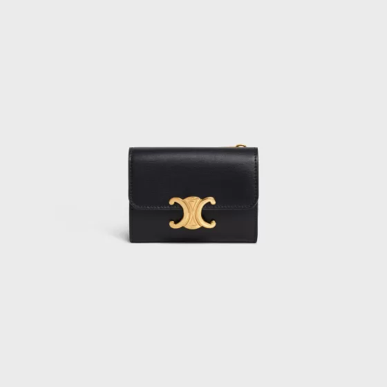 Compact Wallet With Coin Triomphe In Shiny Calfskin - | ^CELINE Cheap