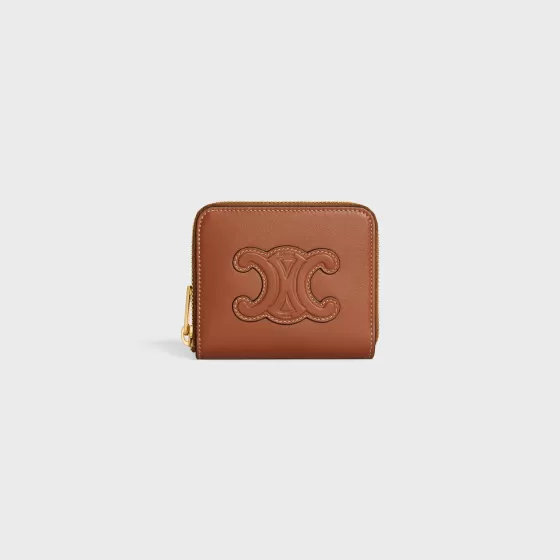 Compact Zipped Wallet Cuir Triomphe In Smooth Calfskin - | ^CELINE Cheap