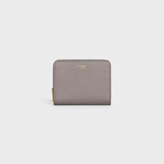 Compact Zipped Wallet In Grained Calfskin - | ^CELINE Clearance