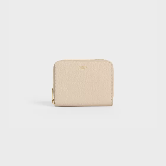 Compact Zipped Wallet In Grained Calfskin - | ^CELINE Flash Sale