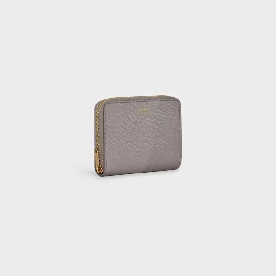 Compact Zipped Wallet In Grained Calfskin - | ^CELINE Clearance