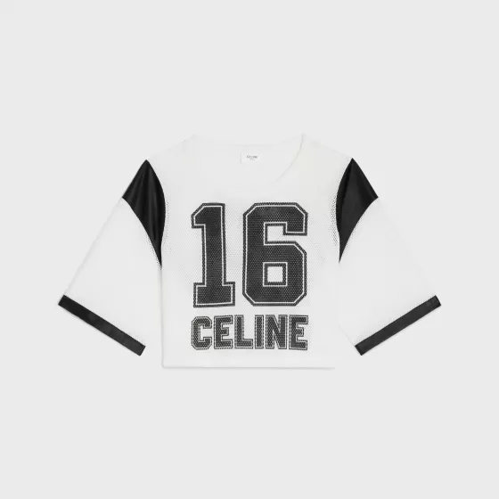 Cropped 16 T-Shirt In Jersey Mesh - | ^CELINE Shop