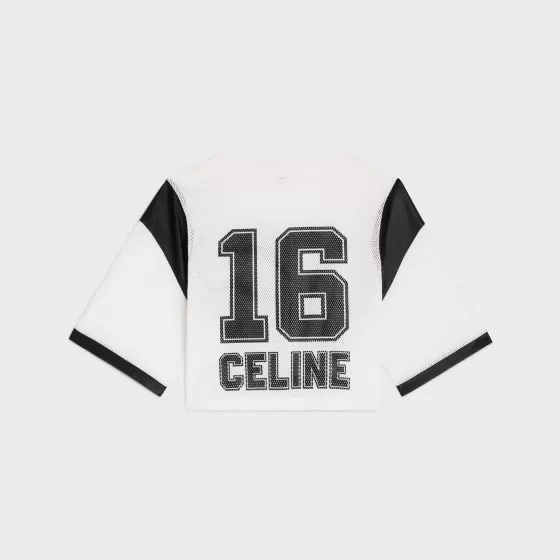 Cropped 16 T-Shirt In Jersey Mesh - | ^CELINE Shop