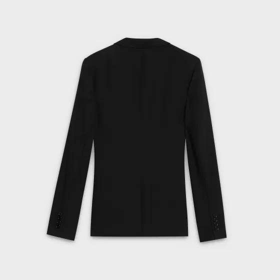 Cropped Jacket In Wool Gabardine - | ^CELINE Discount