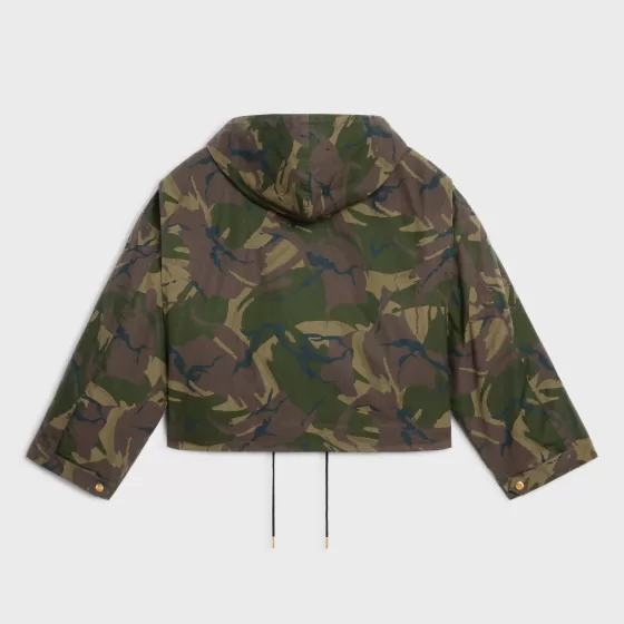 Cropped Parka In Camouflage Cotton - | ^CELINE Clearance