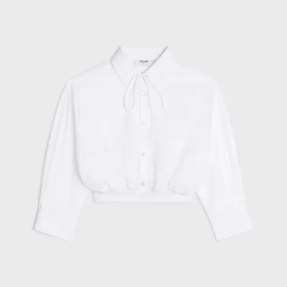 Cropped Smock Shirt In Cotton Batiste - | ^CELINE Clearance