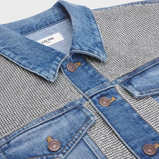 Crystal Trucker Jacket In Denim - | ^CELINE Flash Sale