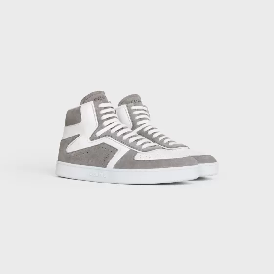 Ct-01 "Z" Trainer High Top Sneaker In Suede Calfskin And Calfskin - | ^CELINE Online