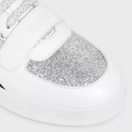 Ct-02 Mid Sneaker With Scratch In Calfskin & Patent Glitter - | ^CELINE Cheap