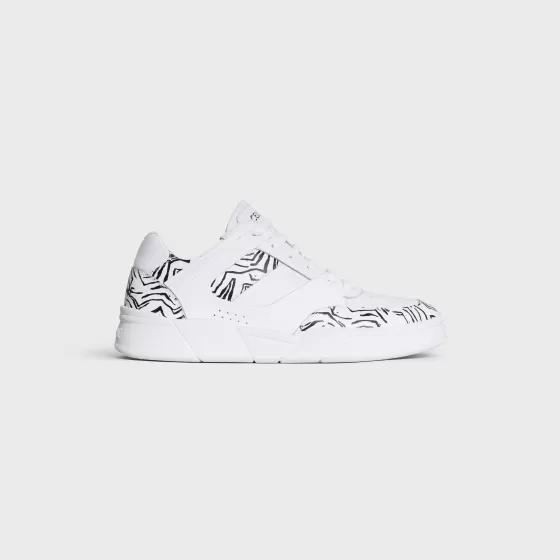 Ct-07 Trainer Low Lace-Up Sneaker In Calfskin & Zebra Stamped Calfskin - | ^CELINE Best