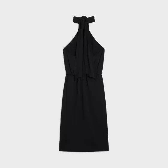 Draped Barrette Dress In Silk Cady - | ^CELINE Sale