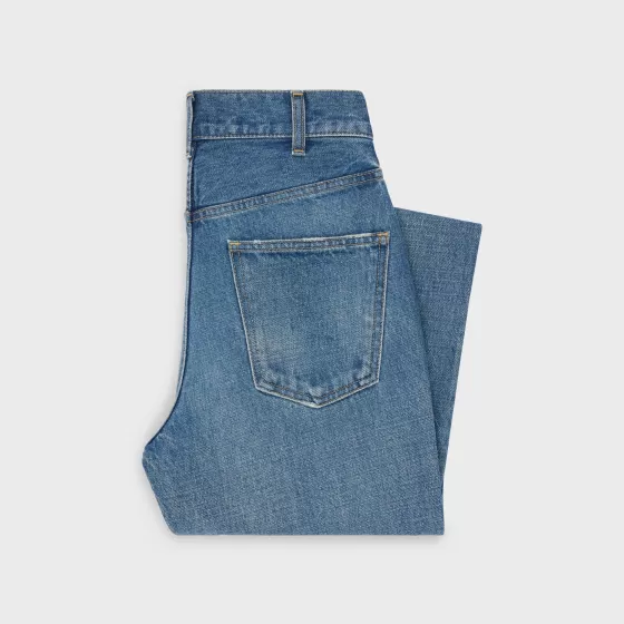 Dylan Flared Jeans With Signature In Denim - | ^CELINE Fashion