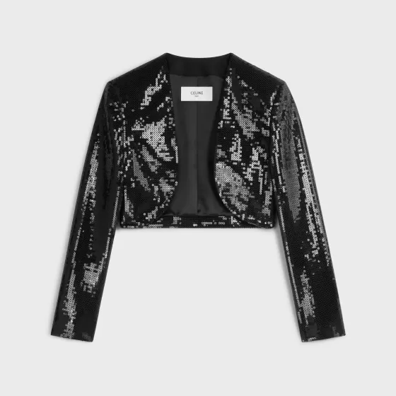 Embroidered Bolero In Wool Gabardine - | ^CELINE Discount