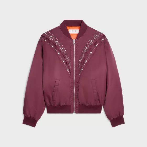 Embroidered Bomber Jacket In Nylon - | ^CELINE Hot