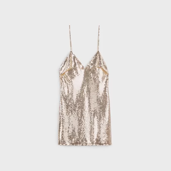 Embroidered Mini Dress In Silk Georgette - | ^CELINE Outlet