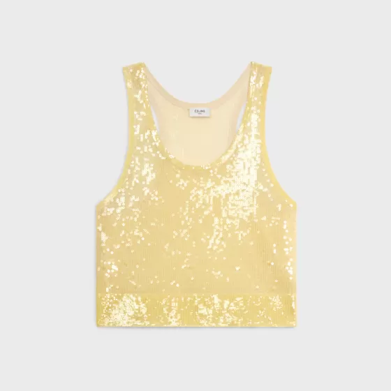 Embroidered Tank Top In Silk - | ^CELINE Best Sale