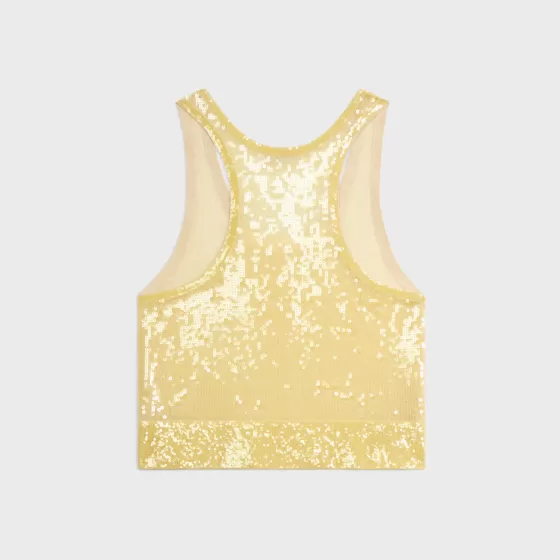 Embroidered Tank Top In Silk - | ^CELINE Best Sale