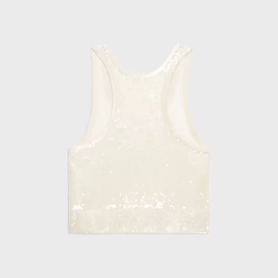 Embroidered Tank Top In Silk - | ^CELINE Best Sale