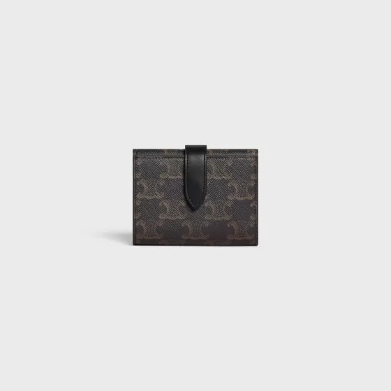 Fine Strap Wallet In Triomphe Canvas And Lambskin - | ^CELINE Outlet