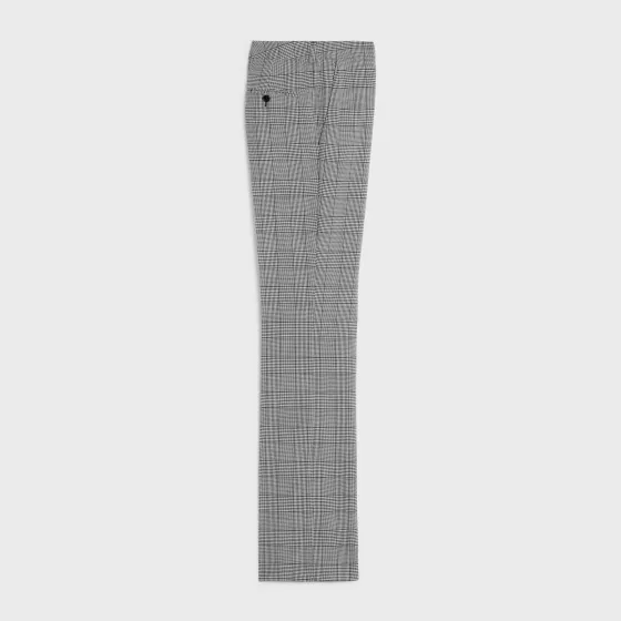 Flared Pants In Checked Wool - | ^CELINE Best Sale