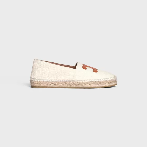 Flat Espadrille With Triomphe Patch Signature In Tweed & Calfskin - | ^CELINE Best Sale