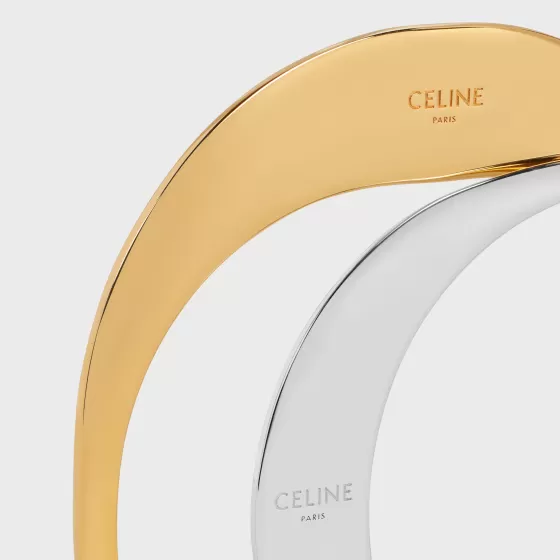 Formes Abstraites Set Of 2 Cuffs In Brass With Gold And Rhodium Finish - | ^CELINE Shop