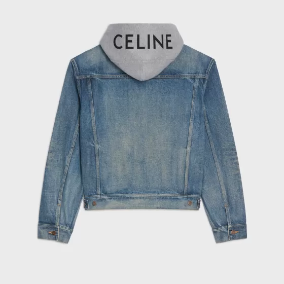 Hooded Trucker Jacket In Denim - | ^CELINE Flash Sale